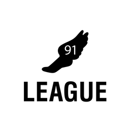 A black winged silhouette with the number 91 inside, above the word LEAGUE in bold black capital letters on a plain white background.