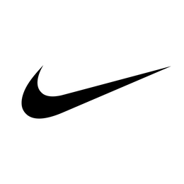 Black Nike logo on a white background