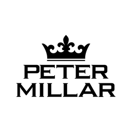 Peter Millar logo with a crown on a white background