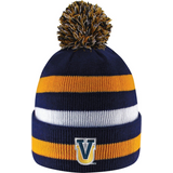 VU Knit Pom Hat |Blue/Gold/White